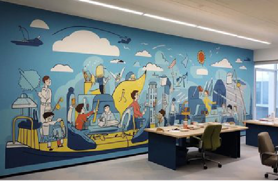 南安办公室墙绘的特点。