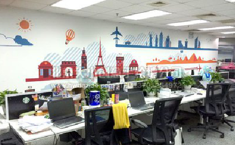 南安教你设计办公室墙绘的方法。